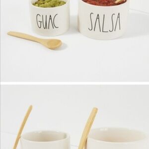 Rae Dunn Ceramic Guacamole and Salsa Bowls with Spoons. New in box.